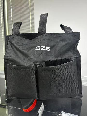 Baseball Umpire Plate Bag (Oxford Cloth) with 3 Belt Loops, Side Pockets, Extra Large Black